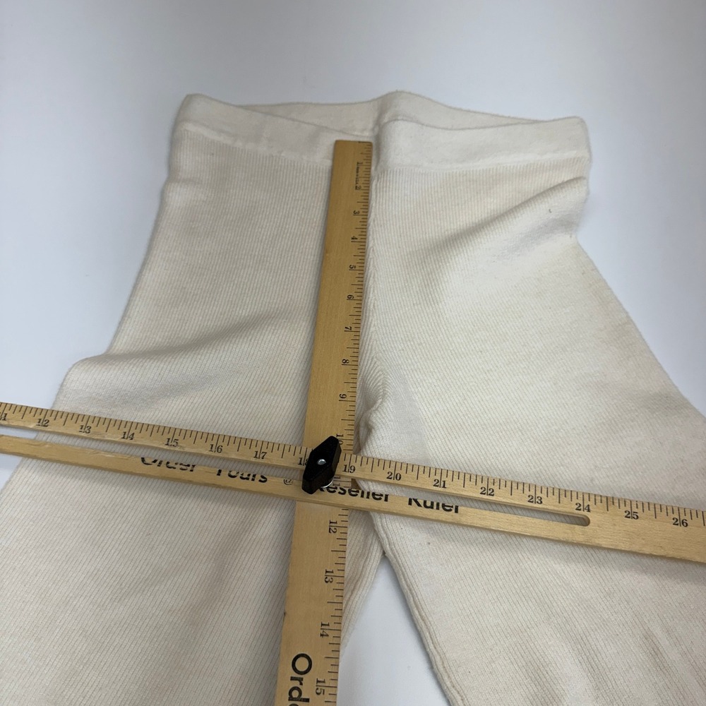 525 Pants Womens XS Cream Ribbed Knit Flare Minimalist Loungewear Coquette - Picture 7 of 8